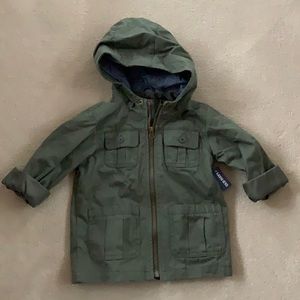 Size 4T Old Navy khaki hooded zip jacket NWT